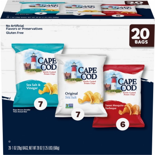 Cape Cod Potato Chips Variety Pack 1 Oz Snack Bags Perspective: front