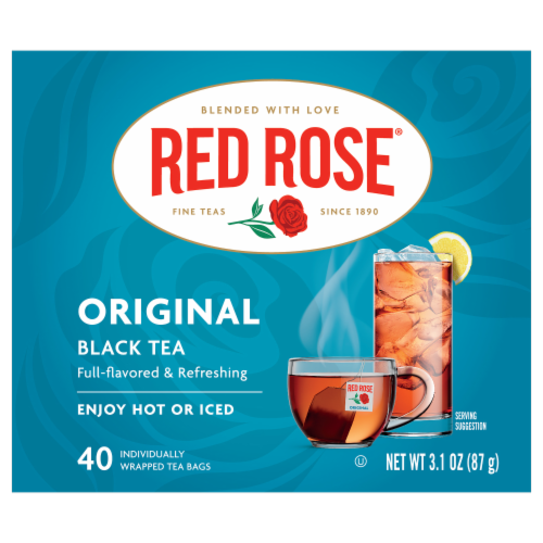 Red Rose® Black Tea Bags Perspective: front