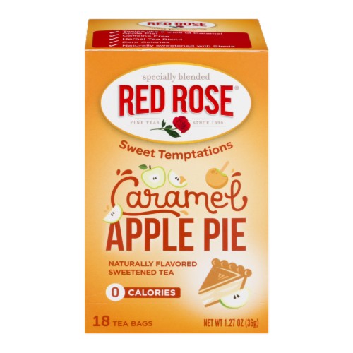 Red Rose Sweet Temptations Caramel Apple Pie Flavored Tea Bags Perspective: front