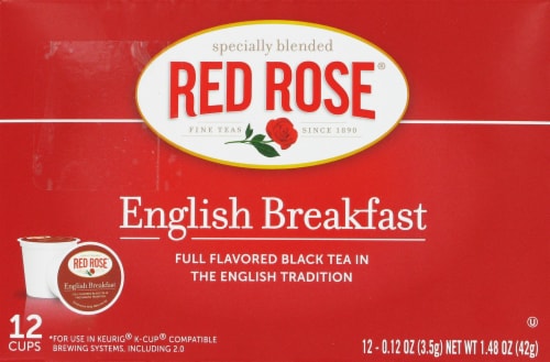 Red Rose English Breakfast Tea Single Serve Pods Perspective: front