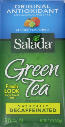 Salada® Citrus Flavored Green Tea Bags Perspective: front