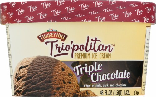 Turkey Hill® Trio'politan® Triple Chocolate Ice Cream Tub Perspective: front