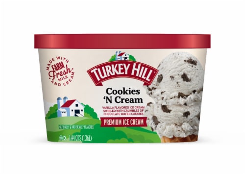 Turkey Hill® Cookies 'N Cream Ice Cream Tub Perspective: front