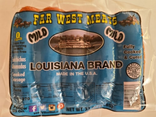 Far West Meats Smoked Louisiana Mild Links Perspective: front