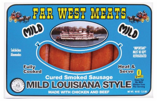 Far West Meats Smoked Louisiana Hot Links, 2.5 lb - Food 4 Less