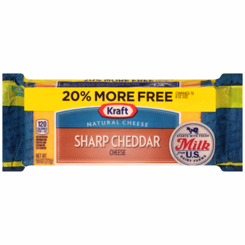 Kraft Natural Sharp Cheddar Cheese Bar Perspective: front