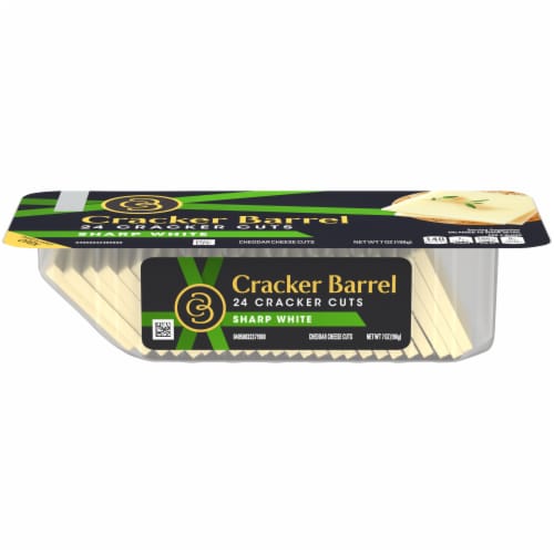 Cracker Barrel Cracker Cuts Sharp White Cheddar Cheese Slices Perspective: front