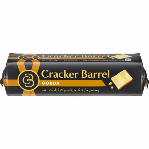 Cracker Barrel Gouda Cheese, 7 oz Block Perspective: front