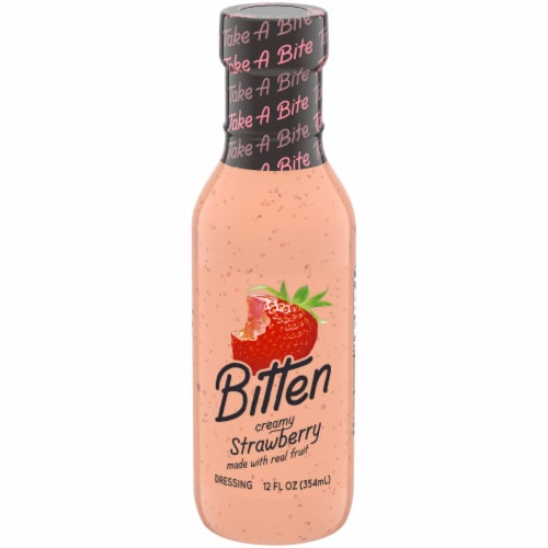 Bitten Creamy Strawberry Dressing with Real Fruit Perspective: front