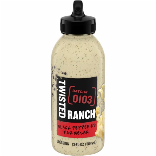 Twisted Ranch Black Peppered Parmesan Sauce & Dressing, Bottle Perspective: front