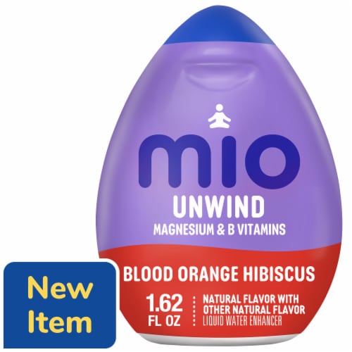 mio Unwind Blood Orange Hibiscus Liquid Water Enhancer with Magnesium & B Vitamins, Bottle Perspective: front