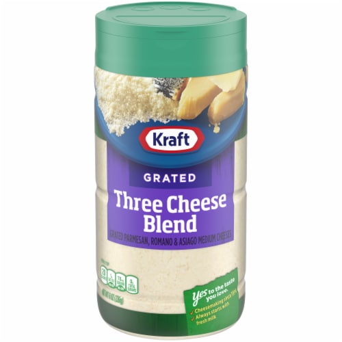 Kraft Three Cheese Blend Grated Cheese Perspective: front