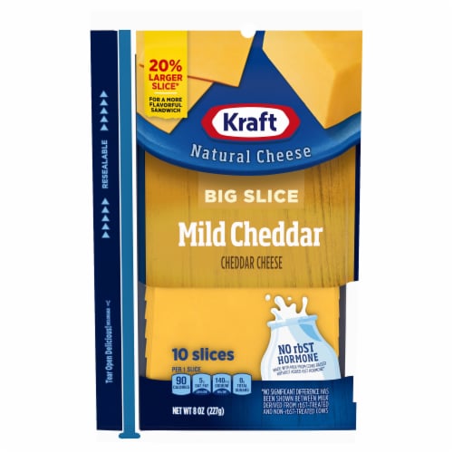 Kraft Big Slice Mild Cheddar Cheese Slices Perspective: front