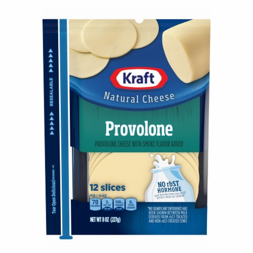 Kraft Provolone Cheese Slices Perspective: front