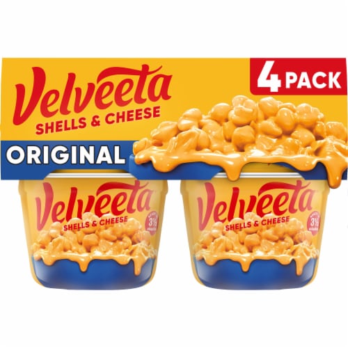 Velveeta Shells and Cheese Macaroni and Cheese Cups Easy Microwavable Dinner,  4 ct - Kroger