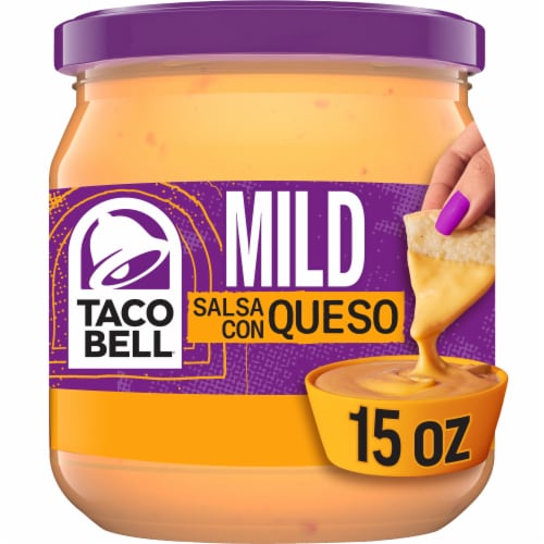 Taco Bell Mild Salsa Con Queso Cheese Dip Perspective: front