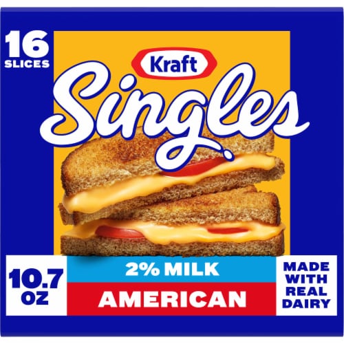 Kraft Singles American Cheese Slices with 2% Milk Perspective: front