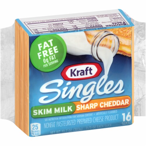 Kraft Fat Free Sharp Cheddar Singles 16 Count 10 7 Oz Kroger