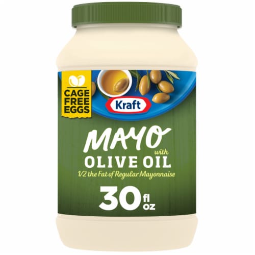 Kraft Mayo with Olive Oil Reduced Fat Mayonnaise Perspective: front