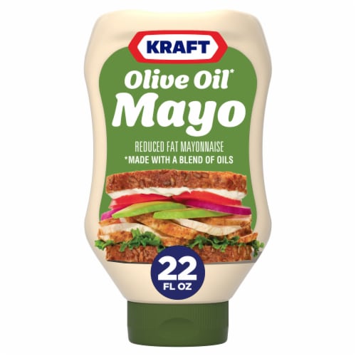 Kraft Mayo with Olive Oil Reduced Fat Mayonnaise Perspective: front