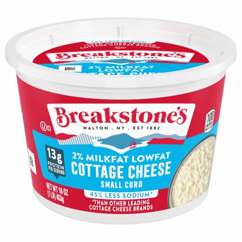 Breakstone's 2% Milkfat Lowfat Small Curd Cottage Cheese 16 oz Perspective: front