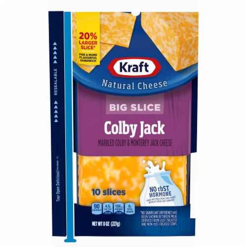 Kraft Big Slice Colby Jack Marbled Cheese Slices Perspective: front
