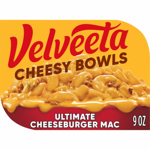 Velveeta Cheesy Bowls Ultimate Cheeseburger Mac Microwave Meal, Tray Perspective: front