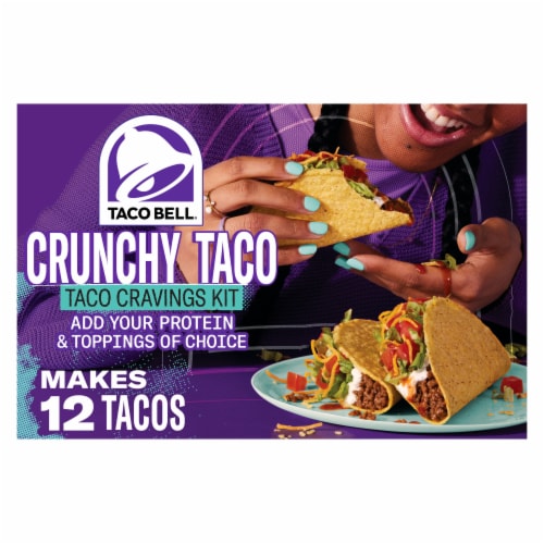 Taco Bell Crunchy Taco Dinner Kit with Twelve Crunchy Taco Shells Mild Sauce & Seasoning