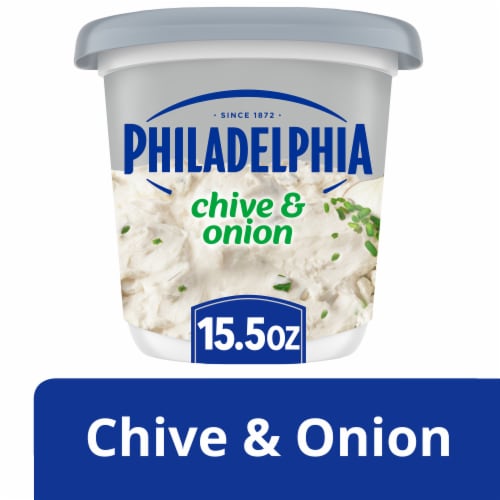 Philadelphia Chive & Onion Cream Cheese Spread Perspective: front