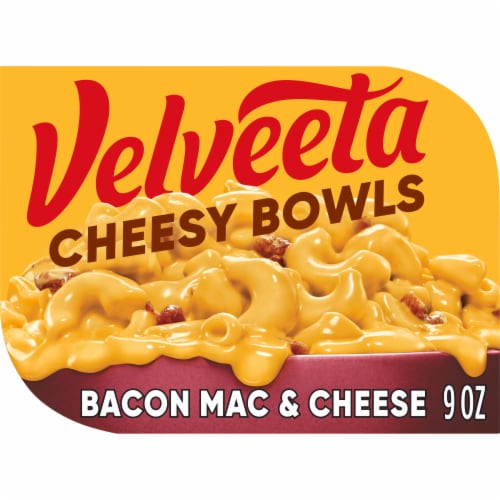 Velveeta Cheesy Bowls Bacon Mac & Cheese with Smoky Cheese Sauce Microwavable Meal Perspective: front