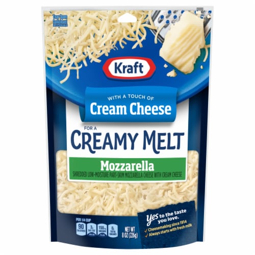 Kraft Mozzarella with Philadelphia Cream Cheese Shredded Cheese Perspective: front