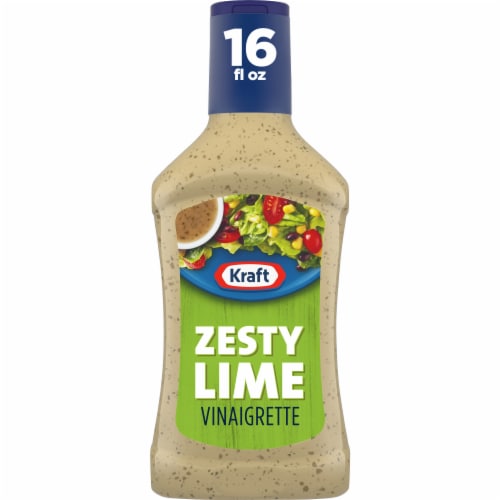 Kraft Zesty Lime Vinaigrette Salad Dressing, Bottle Perspective: front