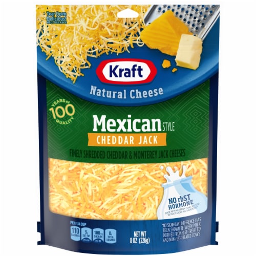 Kraft Mexican Style Cheddar Jack Finely Shredded Cheese Perspective: front