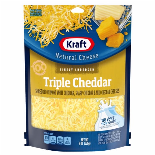 Kraft Triple Cheddar Finely Shredded Cheese Perspective: front