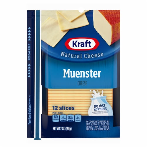Kraft Muenster Cheese Slices Perspective: front