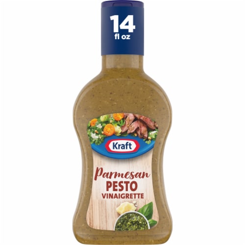 Kraft Parmesan Pesto Vinaigrette Salad Dressing Perspective: front