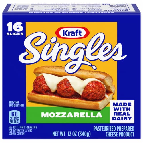 Kraft Singles Mozzarella Cheese Slices, 16 ct / 12 oz Kroger