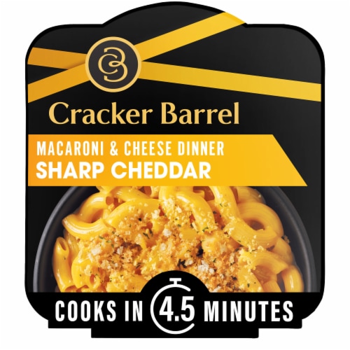 Cracker Barrel Sharp Cheddar Mac N Cheese Macaroni and Cheese Cups Single Bowl Dinner Perspective: front