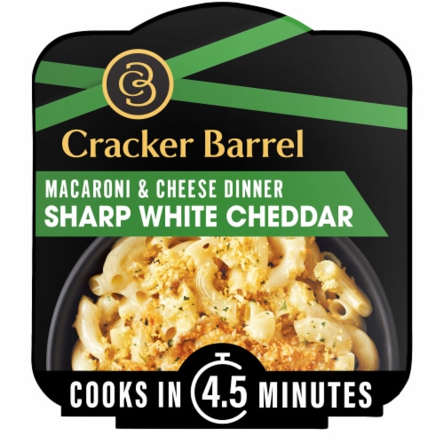 Cracker Barrel Sharp White Cheddar Mac N Cheese Macaroni and Cheese Cups Single Bowl Dinner Perspective: front