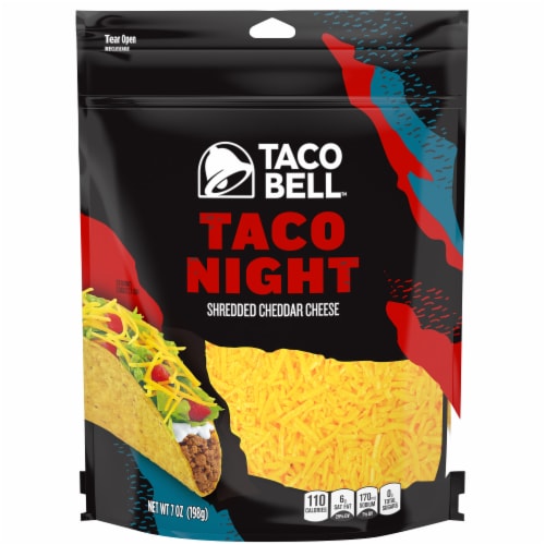 Taco Bell Taco Night Cheddar Shredded Cheese Perspective: front