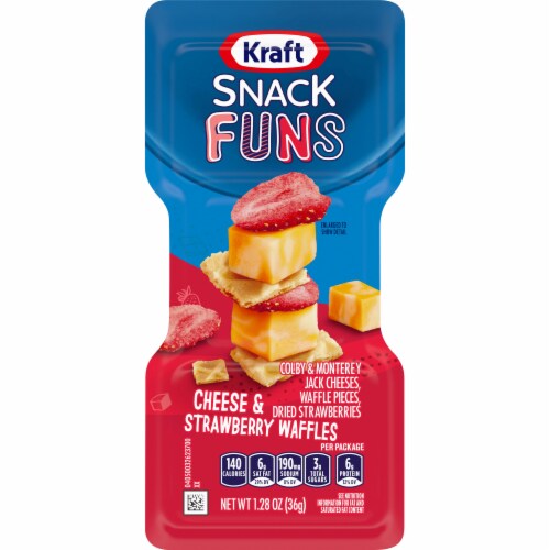 Kraft Snack Funs Cheese & Strawberry Waffles Snack Pack Perspective: front