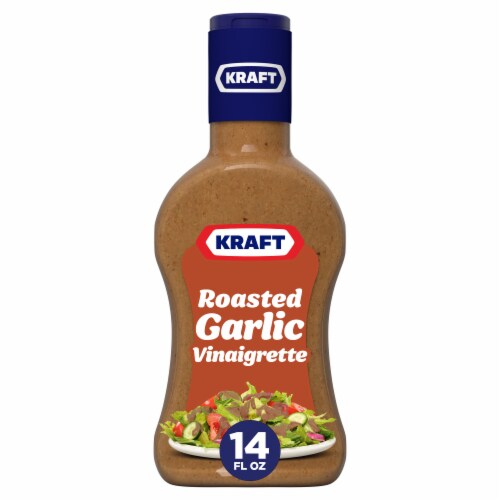 Kraft Roasted Garlic Vinaigrette Salad Dressing Perspective: front