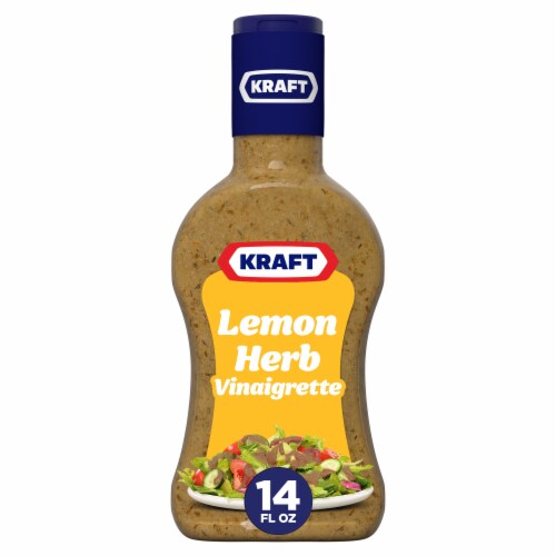 Kraft Lemon Herb Vinaigrette Salad Dressing Perspective: front