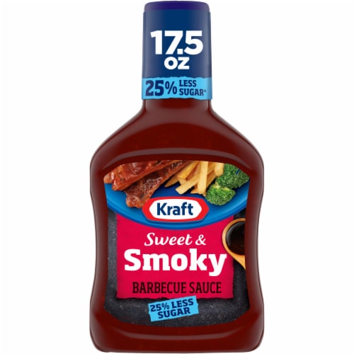 Kraft Sweet &amp; Smoky BBQ Barbeque Sauce with 25% Less Sugar, 17.5 oz - QFC