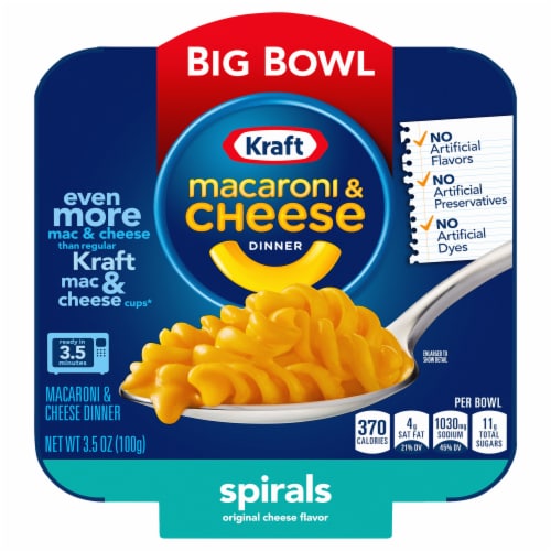Kraft Original Spirals Macaroni & Cheese Big Bowl Dinner Perspective: front