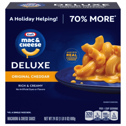 Kraft Mac & Cheese Delux Original Cheddar Perspective: front