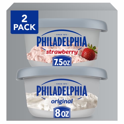Philadelphia Cream Cheese Spread Multipack Original and Strawberry Perspective: front