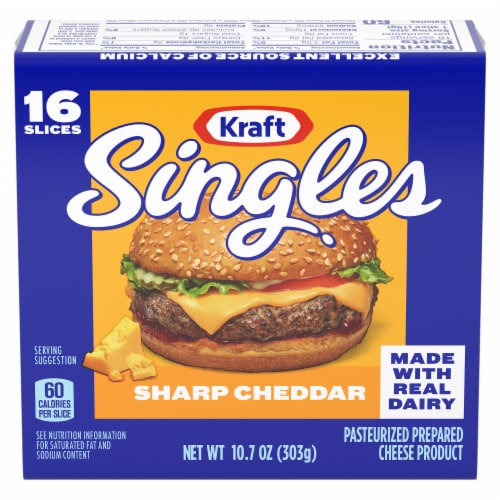 Kraft Singles Sharp Cheddar Sliices Perspective: front