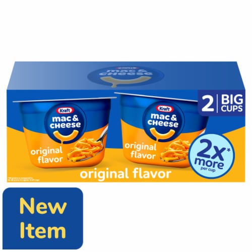 Kraft Original Mac & Cheese Macaroni and Cheese Dinner Big Cup, Pack, Cups Perspective: front