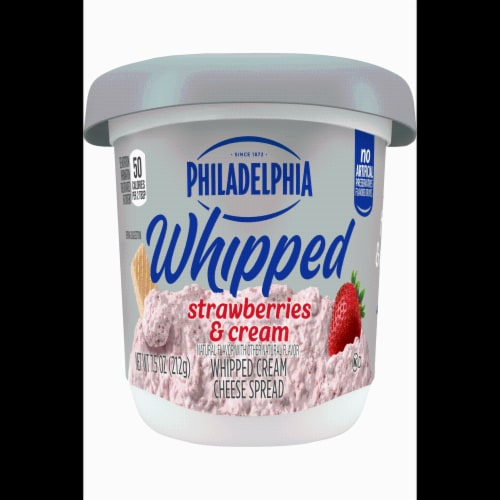Philadelphia Strawberries & Cream Whipped Cream Cheese Spread Perspective: front